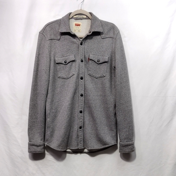 Levi's Knit Shacket Mens S Gray Casual Comfy Retro 90s Y2K - Picture 1 of 10